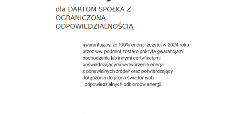 Zielona energia w Dartomie